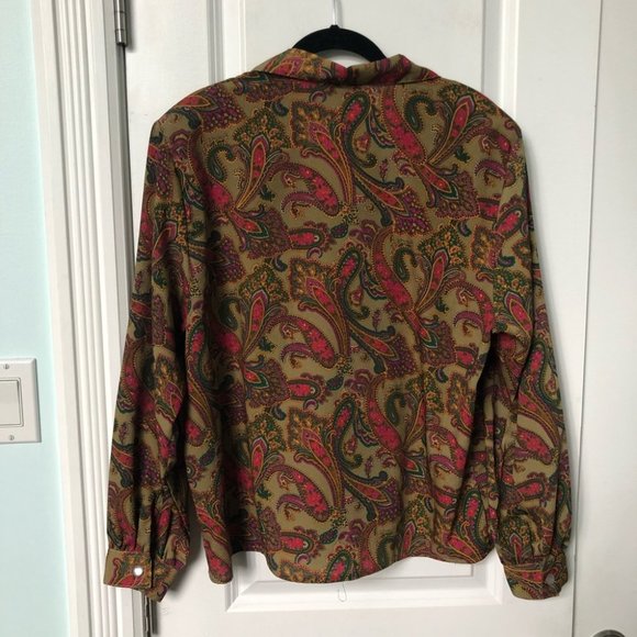 Vintage Select by Elite Paisley Button UpSecretary Blouse - Picture 3 of 6